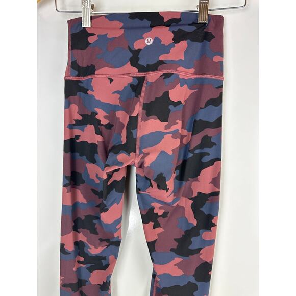 Lululemon Wunder Under High Rise Tight 28" Full On Camo Smoky Red Women's Size 4 - Picture 6 of 13